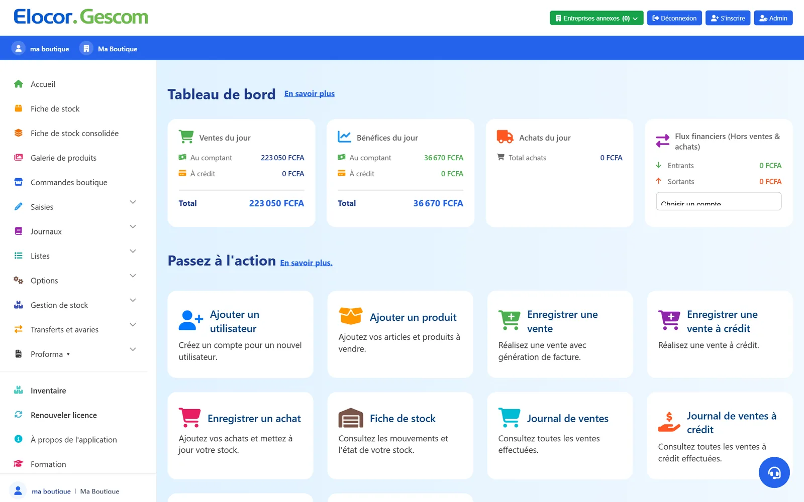 Elocor Gescom — Gestion commerciale, stock et facturation
