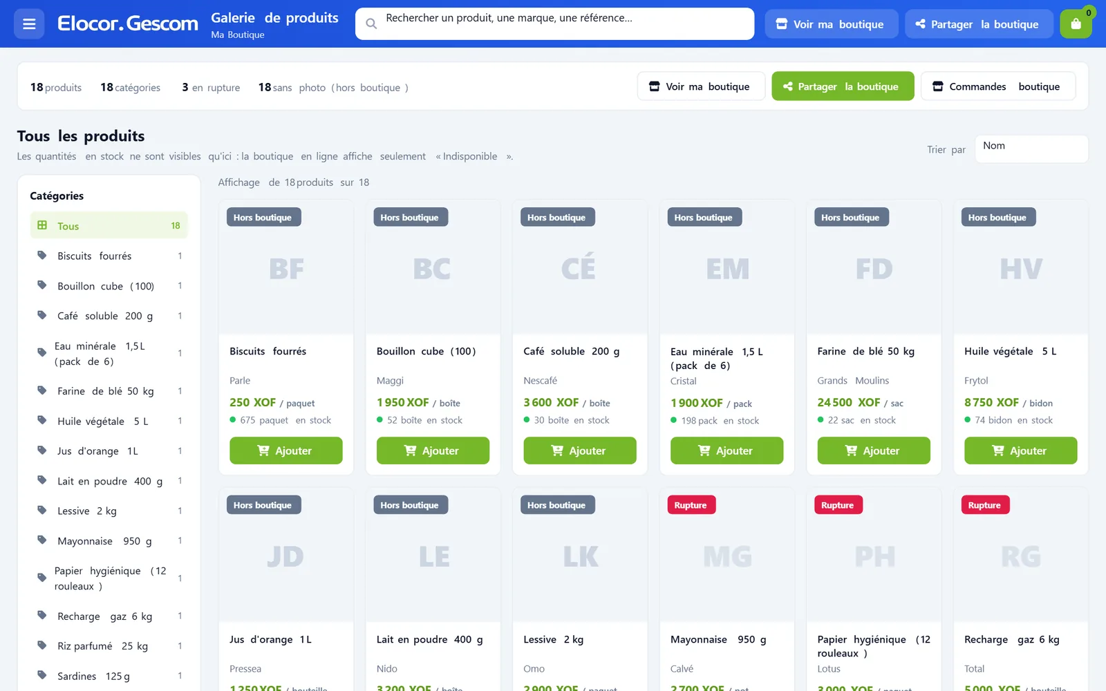 Elocor Gescom — Gestion commerciale, stock et facturation