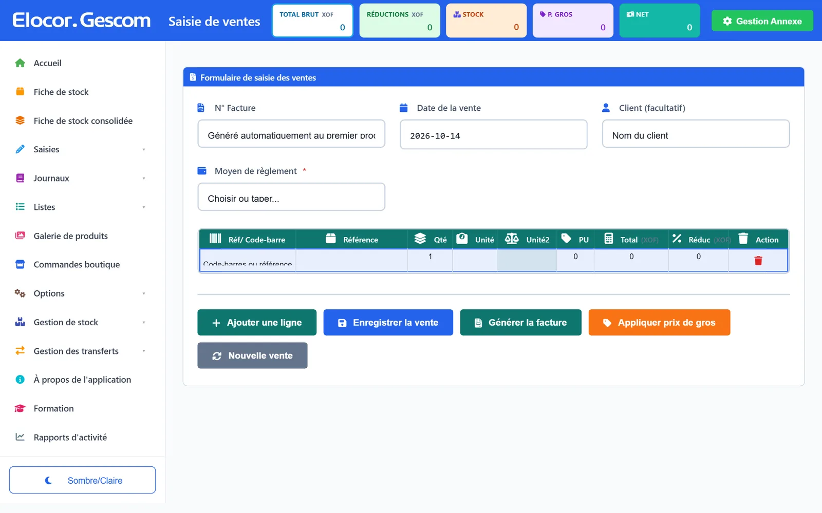Elocor Gescom — Gestion commerciale, stock et facturation